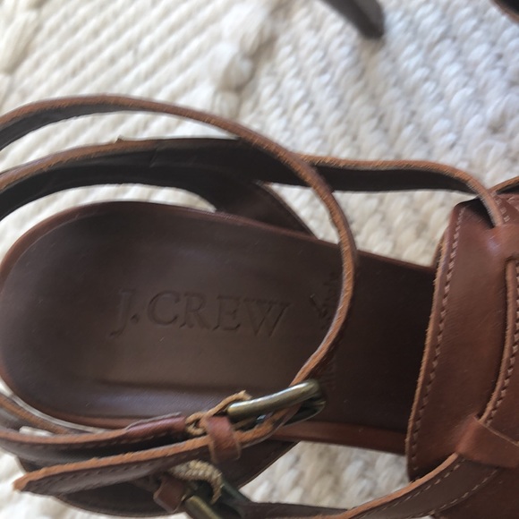 J Crew brown leather high heeled shoes Sz 8 1/2 - Picture 6 of 7